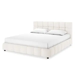 Nikias Tufted Boucle Bed Frame - White Cream by Luxo, a Saunas for sale on Style Sourcebook
