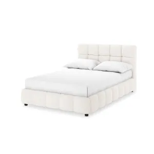 Nikias Tufted Boucle Bed Frame - White Cream by Luxo, a Saunas for sale on Style Sourcebook