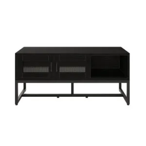 Ashley Coffee Table with Fluted Glass Door - Black by Luxo, a Saunas for sale on Style Sourcebook