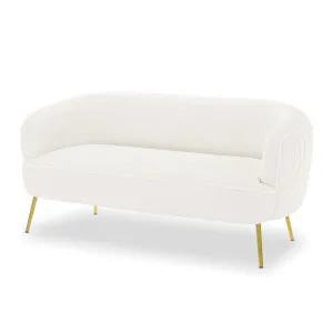 Evelyn 2 Seater Boucle Sofa - White Cream by Luxo, a Saunas for sale on Style Sourcebook