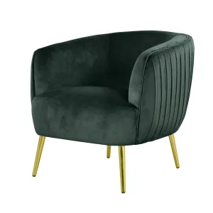 Evelyn Curved Velvet Sofa Accent Chair in Green by Luxo Furniture, a Sofas for sale on Style Sourcebook