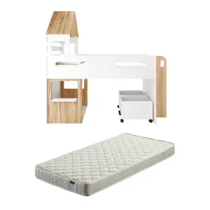 Robin Loft Bed with Thermis Mattress Pack - Natural and White by Luxo, a Saunas for sale on Style Sourcebook