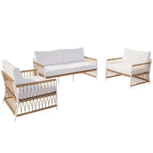 Nuevo 4 Seater Wicker Outdoor Sofa Set - Beige Light by Luxo Outdoors, a Saunas for sale on Style Sourcebook