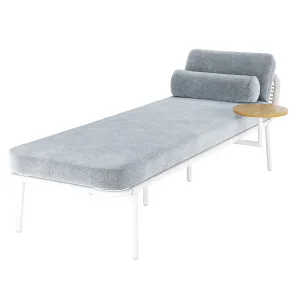 Andre Wicker Outdoor Sun Lounger with Cushion - Grey Light by Luxo Outdoors, a Saunas for sale on Style Sourcebook
