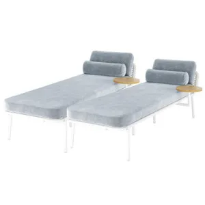 Andre Wicker Outdoor Sun Loungers (Set of 2) - Grey Light by Luxo Outdoors, a Saunas for sale on Style Sourcebook