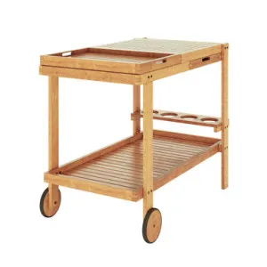 Maiden Solid Timber Trolley Table w/ Tray & Drawer - Natural by Luxo Outdoors, a Saunas for sale on Style Sourcebook