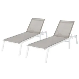 Jabari Textilene & Aluminium Outdoor Sunbed (Set of 2) by Luxo Outdoors, a Outdoor Sunbeds & Daybeds for sale on Style Sourcebook