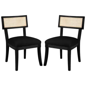 Avelino Wooden-Framed Rattan Boucle Dining Chairs - 2 of Set by Luxo, a Saunas for sale on Style Sourcebook