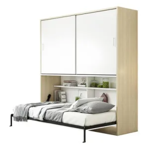 Veda Single Space Saving Foldout Wall Bed w/ Cabinet - White by Luxo, a Saunas for sale on Style Sourcebook