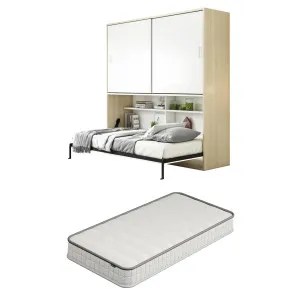 Veda Single Foldout Murphy Bed with Cybele Mattress Package - White by Luxo, a Saunas for sale on Style Sourcebook