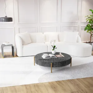 Cradily Coffee Table & Hattie Sofa Package - Ivory Mixed w/ Black by Luxo, a Saunas for sale on Style Sourcebook
