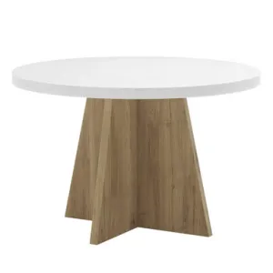 Enid 120cm Round Dining Table - White by Luxo, a Saunas for sale on Style Sourcebook