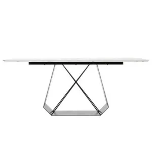 Mavis 180cm Dining Table w/ Metal Base - White by Luxo, a Saunas for sale on Style Sourcebook