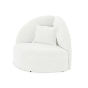 Mahsa Single Seater Kids Boucle Fabric Sofa with Pillow - White Cream by Luxo, a Saunas for sale on Style Sourcebook