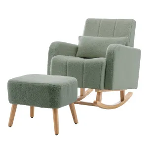 Gamila Boucle Rocking Chair with Ottoman by Luxo, a Saunas for sale on Style Sourcebook