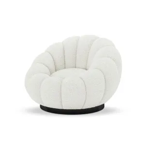Beare Boucle Swivel Accent Chair - White Cream by Luxo, a Saunas for sale on Style Sourcebook