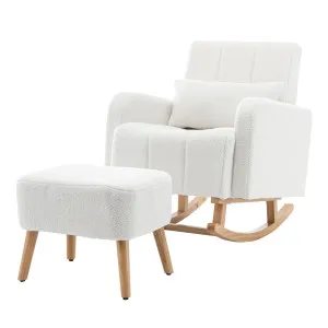 Gamila Boucle Rocking Chair with Ottoman by Luxo, a Saunas for sale on Style Sourcebook