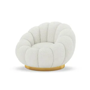 Beare Boucle Swivel Accent Chair w/ Gold Base by Luxo, a Saunas for sale on Style Sourcebook