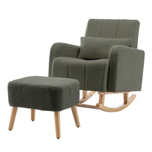 Gamila Boucle Rocking Chair with Ottoman by Luxo, a Saunas for sale on Style Sourcebook