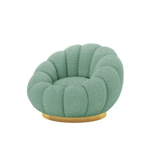 Beare Boucle Swivel Accent Chair w/ Gold Base by Luxo, a Saunas for sale on Style Sourcebook
