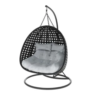 Buena Outdoor PE Wicker Hanging Double Egg Chair by Luxo Outdoors, a Saunas for sale on Style Sourcebook