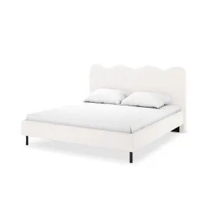 Kaylie Boucle Bed Frame - White Cream by Luxo, a Beds & Bed Frames for sale on Style Sourcebook