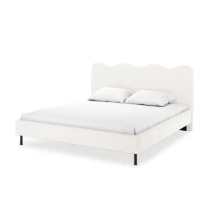 Kaylie Boucle Bed Frame - White Cream by Luxo, a Beds & Bed Frames for sale on Style Sourcebook