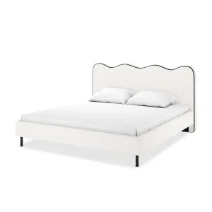 Kaylie Boucle Bed Frame - Black and White by Luxo, a Beds & Bed Frames for sale on Style Sourcebook