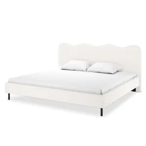 Kaylie Boucle Bed Frame - White Cream by Luxo, a Beds & Bed Frames for sale on Style Sourcebook