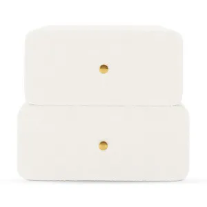 Tyla Boucle Upholstered Bedside Table by Luxo, a Bedside Tables for sale on Style Sourcebook