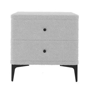 Shona Boucle Upholstered Bedside Table by Luxo, a Bedside Tables for sale on Style Sourcebook