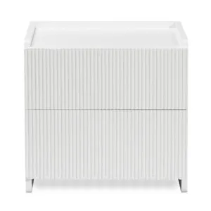 Nasrin 50cm Two Drawer Bedside Table - White by Luxo, a Bedside Tables for sale on Style Sourcebook