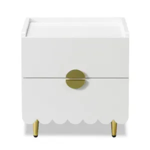Venroy 45cm Two Drawer Bedside Table - White by Luxo, a Bedside Tables for sale on Style Sourcebook