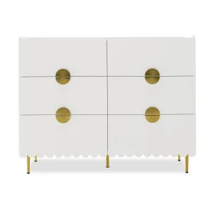 Venroy 120cm Eight Drawer Lowboy - White by Luxo, a Dressers & Chests of Drawers for sale on Style Sourcebook
