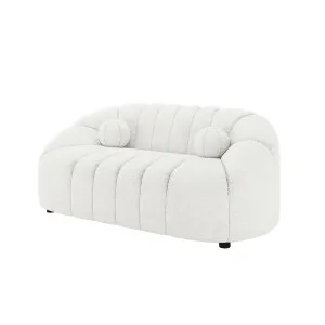 Trina 2 Seater Boucle Sofa with Pillows in Cream White by Luxo Furniture, a Sofas for sale on Style Sourcebook