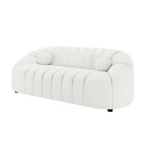 Trina 3 Seater Boucle Sofa with Pillows in Cream White by Luxo Furniture, a Sofas for sale on Style Sourcebook