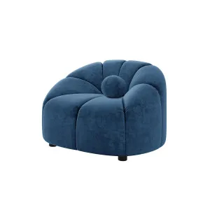 Trina Single Velvet Tufted Accent Chair in Blue by Luxo Furniture, a Sofas for sale on Style Sourcebook