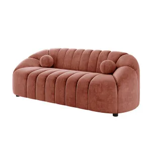 Trina 3 Seater Tufted Velvet Sofa in Blush by Luxo Furniture, a Sofas for sale on Style Sourcebook