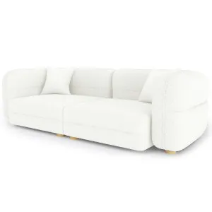 Kaelyn 3 Seater Modular Boucle Sofa w/ Pillows - White Cream by Luxo, a Sofas for sale on Style Sourcebook
