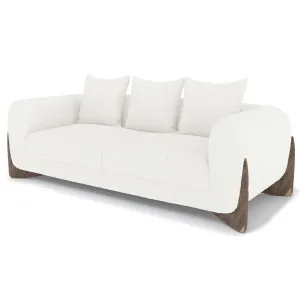 Charla 3 Seater Boucle Sofa with Pillows - White Cream by Luxo, a Sofas for sale on Style Sourcebook