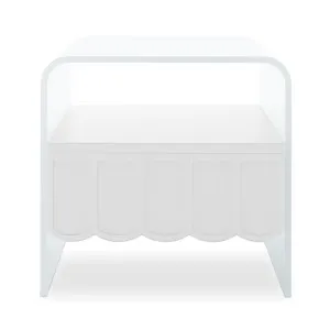 Magdalena 45cm Acrylic Glass Bedside Table - White by Luxo Furniture, a Bedside Tables for sale on Style Sourcebook