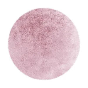 Shaddi Round Shaggy Soft Fluffy Fur Rug- Pink by Luxo Home Decor, a Contemporary Rugs for sale on Style Sourcebook