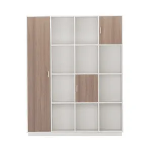 Sharo Large Office Storage Cube Bookcase w/ Doors - Walnut by Luxo, a Bookcases for sale on Style Sourcebook