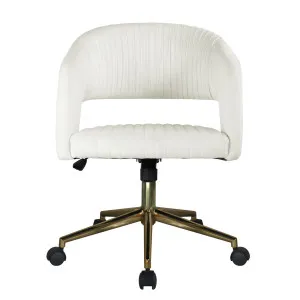 Afina Curved Adjustable Paneled Velvet Swivel Office Chair by Luxo, a Chairs for sale on Style Sourcebook