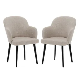 Lennon Linen Fabric Dining Chair Set of 2 in Beige by Luxo Furniture, a Dining Chairs for sale on Style Sourcebook