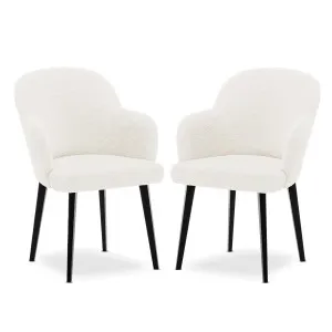 Lennon Boucle Dining Chair Set of 2 in Cream White by Luxo Furniture, a Dining Chairs for sale on Style Sourcebook