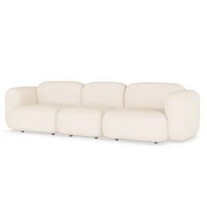 Soraya 3 Seater Modular Velvet Sofa Set - White Cream by Luxo, a Sofas for sale on Style Sourcebook