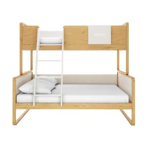 Glauca Solid Pine Wood 2-in-1 Triple Bunk Bed in White & Natural by Luxo Furniture, a Kids Beds & Bunks for sale on Style Sourcebook