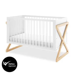 Aldwin Solid Pine Adjustable X-Leg Nursery Convertible Baby Cot by Luxo, a Saunas for sale on Style Sourcebook