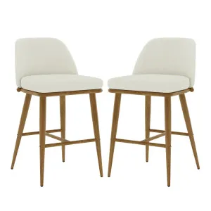 Jeremi Linen Upholstered High-Back Bar Stool (Set of 2) by Luxo, a Saunas for sale on Style Sourcebook